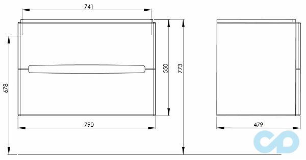креслення Тумба з умивальником Kolo Modo 89426000/L3198000