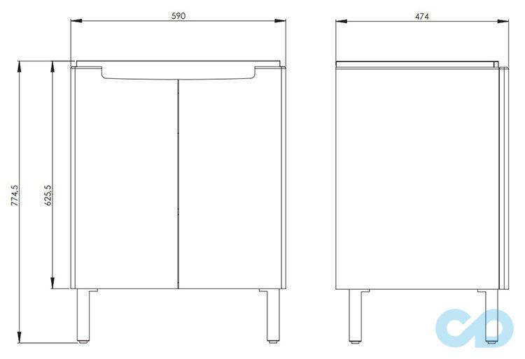 креслення Тумба з умивальником Kolo Modo L39002000