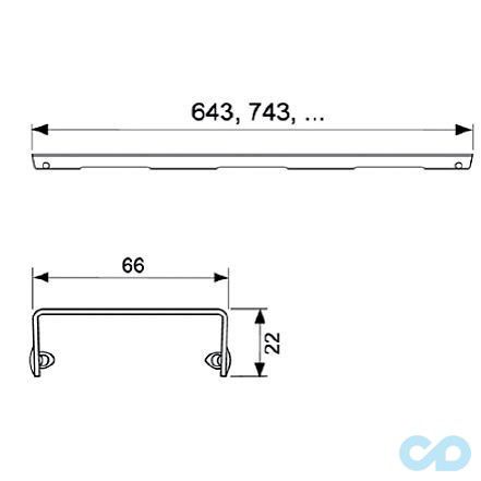 креслення Решітка каналу TECEdrainline basic 600810