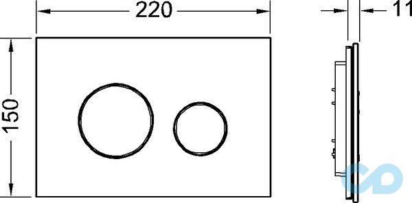 креслення Клавіша змиву ТЕСЕloop 9240627