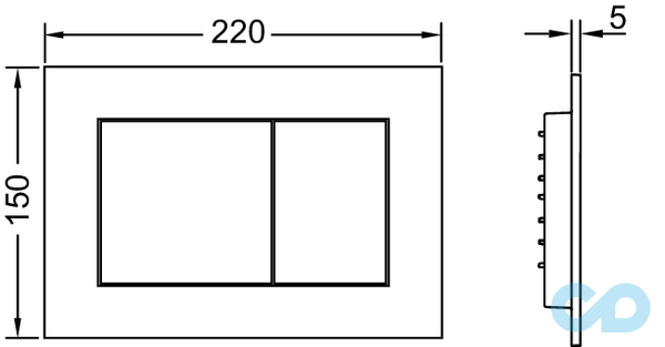 креслення Кнопка змиву ТЕСЕnow 9240402