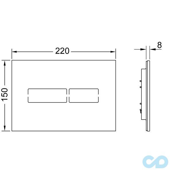 креслення Кнопка змиву ТЕСЕlux Mini 9240960