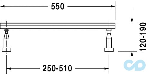 креслення Ніжки для ванни Duravit 790100 00 0 00 0000