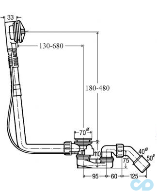 чертеж Слив/перелив Viega Multiplex 308889