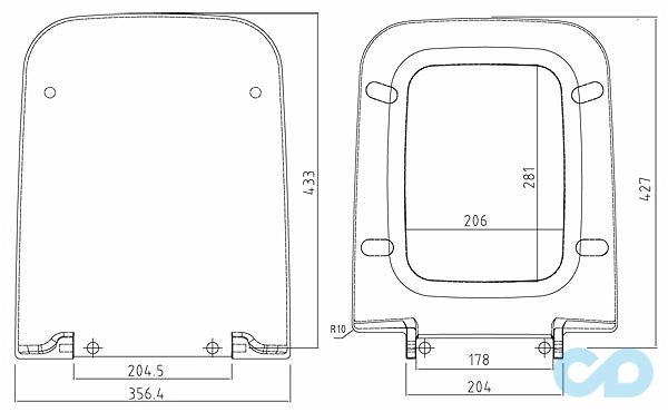 сиденье с крышкой для унитаза kolo life! m20111000 размеры