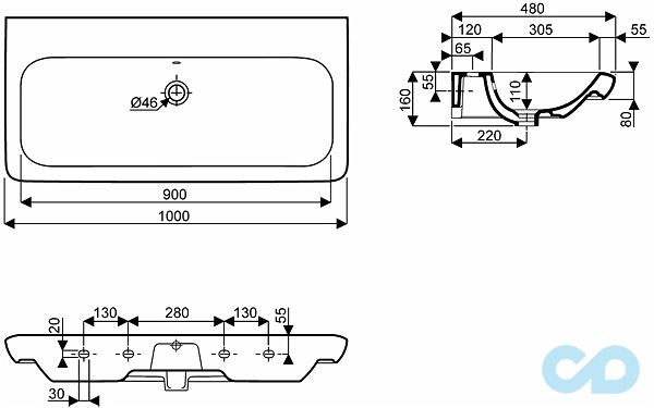 розміри раковина kolo life! m21010000