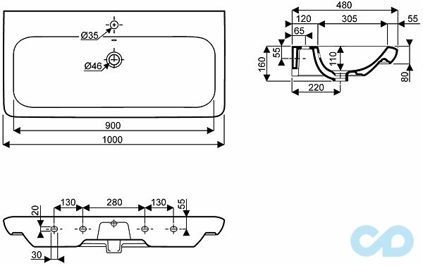 раковина kolo life! m21110900 розміри