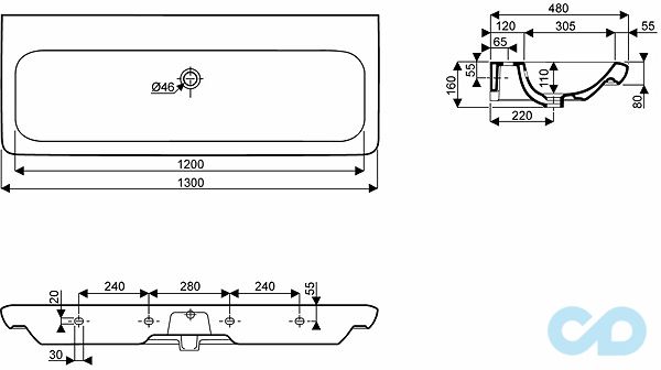 розміри раковина kolo life! m21030000