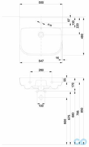 раковина kolo traffic l91155000 розміри