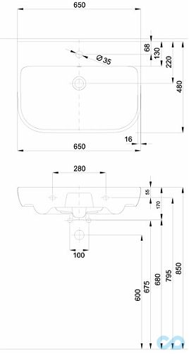 розміри раковина kolo traffic l91165000