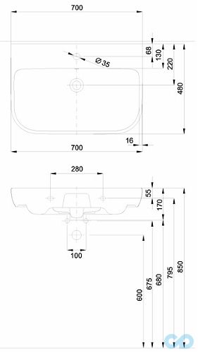 раковина kolo traffic l91170000 розміри