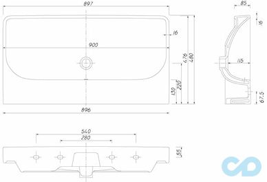 розміри раковина меблева kolo traffic l91090000
