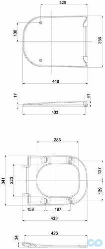 сиденье с крышкой для унитаза kolo traffic l90112000 размер