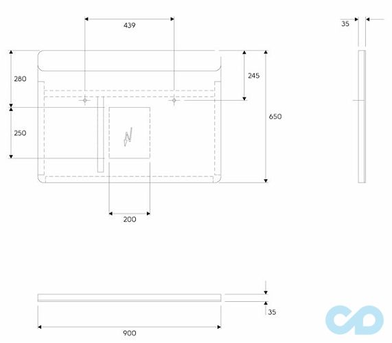 креслення Дзеркало з підсвічуванням Kolo Traffic 88424000