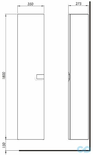 креслення Пенал Kolo Twins 88462000
