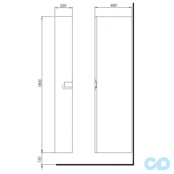чертеж Пенал Kolo Twins 88464000