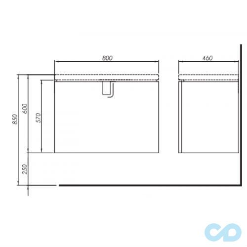 чертеж Шкафчик под умывальник Kolo Twins 89551000