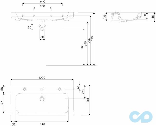 розміри раковина kolo modo l31900000