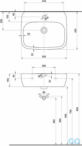 раковина kolo style l21955000 размеры