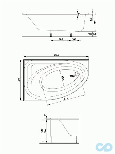 размеры ванна акриловая kolo spring xwa3061000