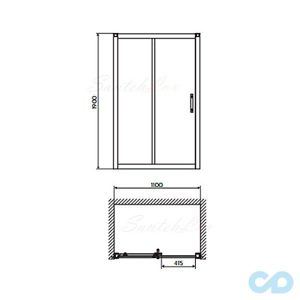 креслення Душові двері Kolo Geo 6 GDRS11222003