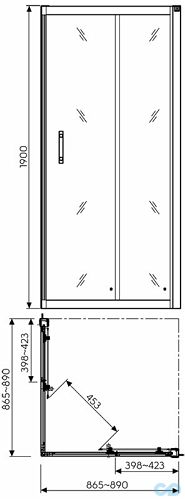 креслення Душова кабіна Kolo Geo 6 GKDK90222003