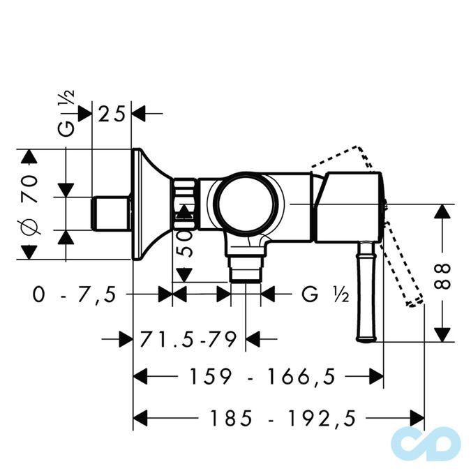 розмір змішувач для душа hansgrohe talis classic 14161000