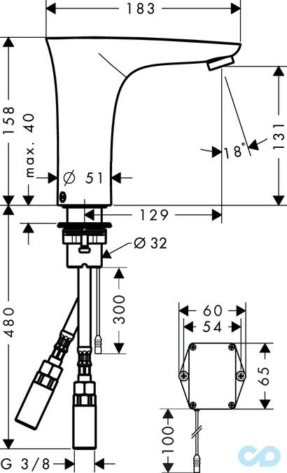 розмір змішувач для раковини hansgrohe puravida 15170000