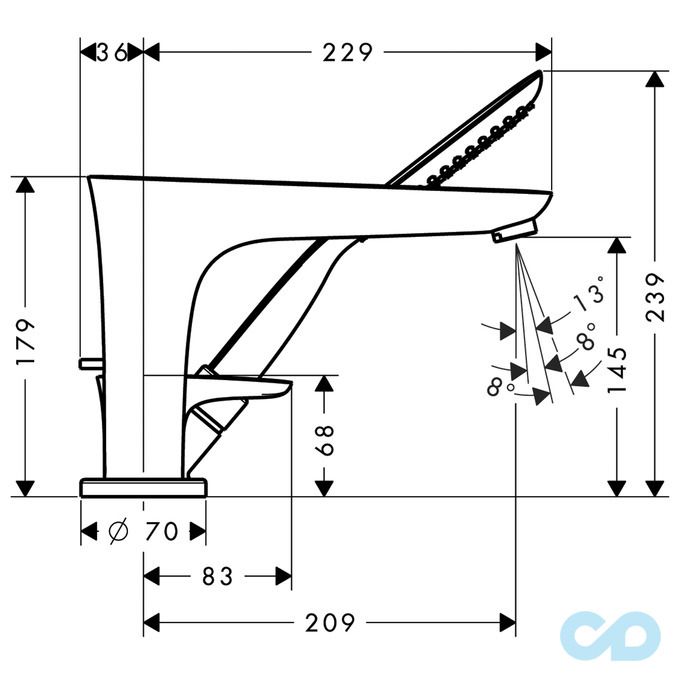 розмір змішувач для ванни hansgrohe puravida 15432400