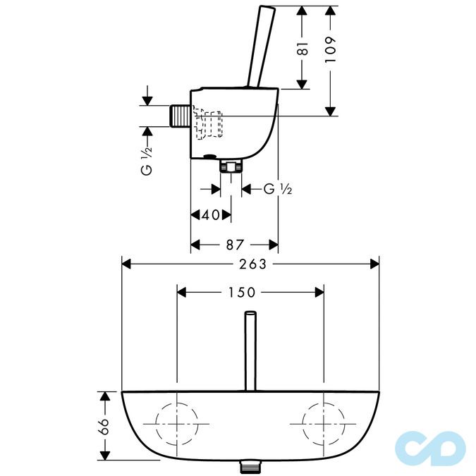 розмір змішувач для душа hansgrohe puravida 15672400