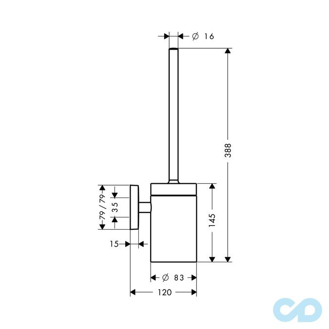 креслення Туалетний гарнітур Hansgrohe PuraVida 41505000