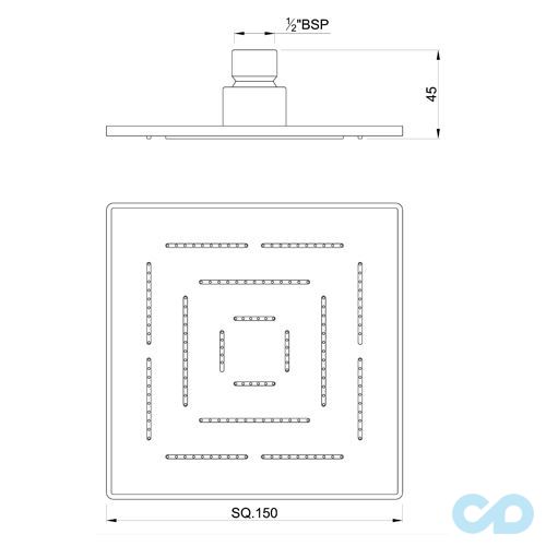 креслення Верхній душ Jaquar Maze OHS-CHR-1605