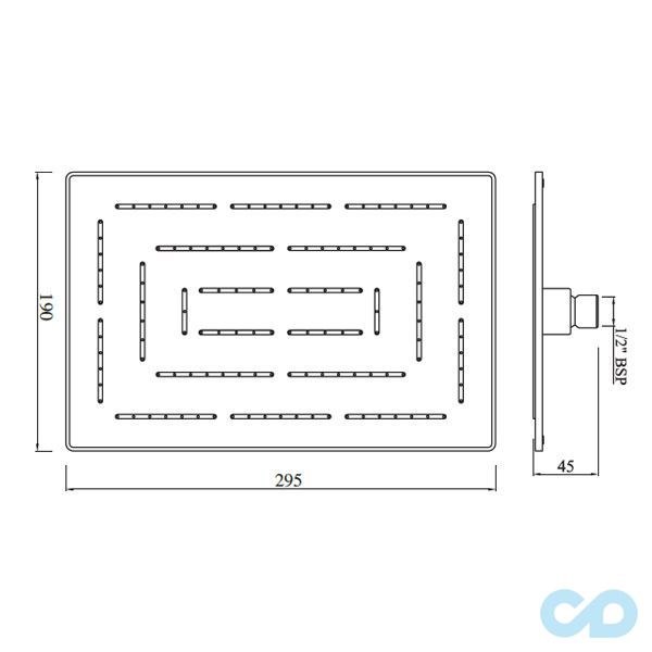 креслення Верхній душ Jaquar Maze OHS-CHR-1637