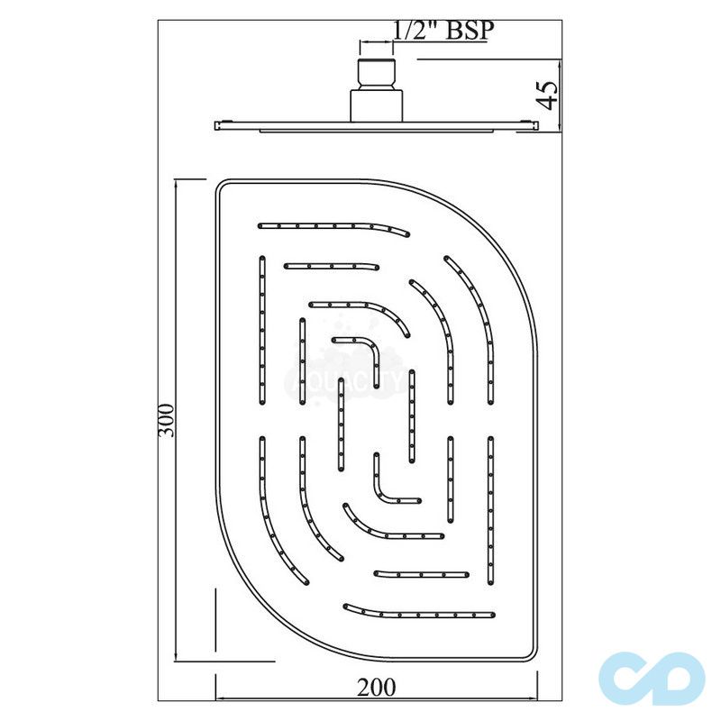 креслення Верхній душ Jaquar Maze OHS-CHR-85859M