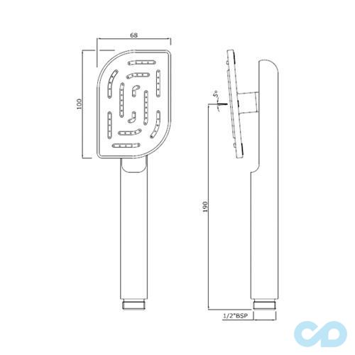 креслення Ручний душ Jaquar Alive Maze HSH-CHR-85537