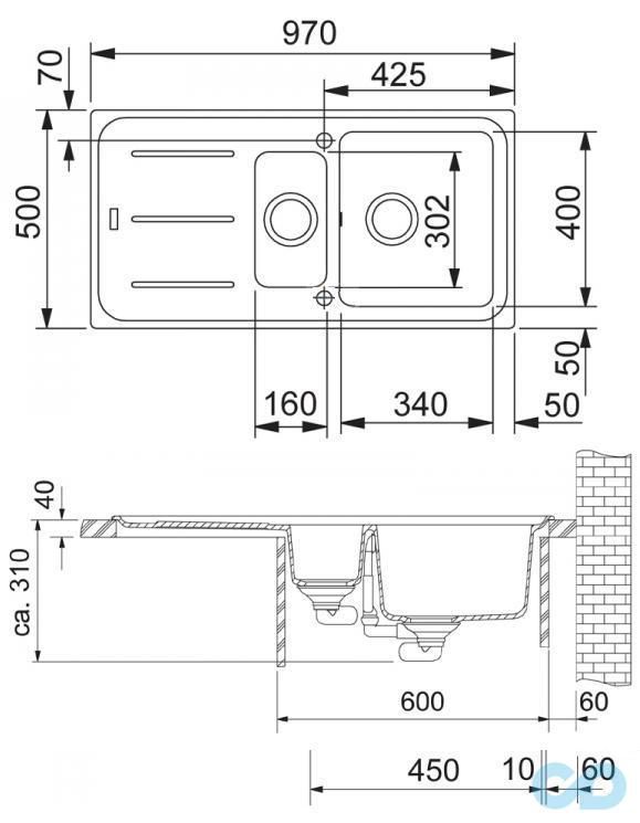 ціна кухонна мийка franke impact img 846 графіт