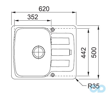 кухонна мийка franke antea azg 160 онікс розміри