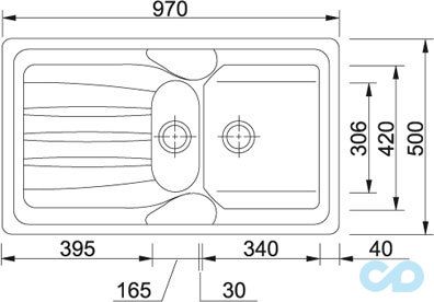 розміри кухонна мийка franke calypso cog 575 бежевий