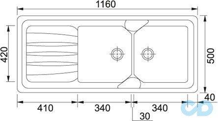 розміри кухонна мийка franke calypso cog 581 бежевий