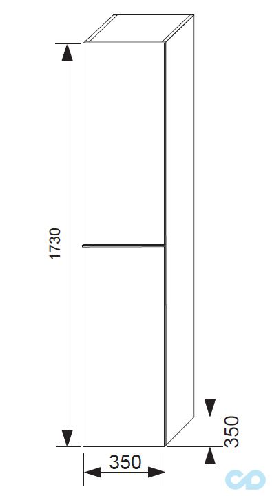 креслення Пенал Jika Pure 4559511745001 лівий