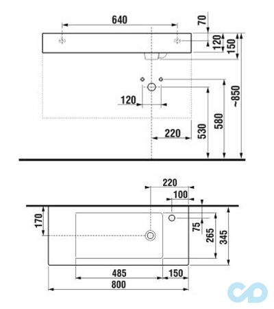 креслення Тумба з раковиною Jika Pure 4558721745001