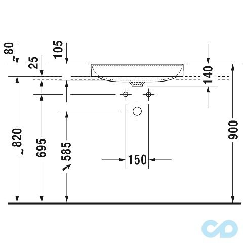 размеры раковина накладная duravit durasquare 2355600000