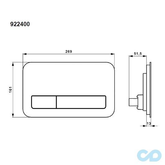 креслення Кнопка змиву Villeroy & Boch ViConnect 922400RE