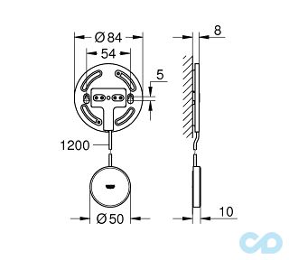 креслення Комплект розширення Grohe Sense для інтелектуального датчика води 22506LN0