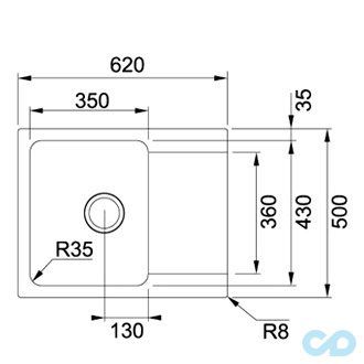 кухонна мийка franke oid 007 білий розмір