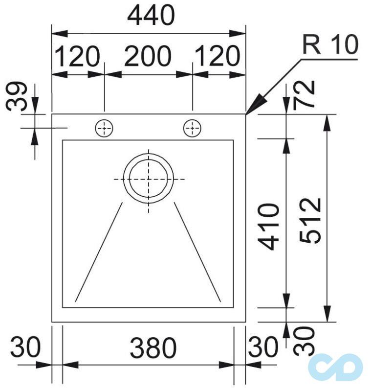 кухонна мийка franke planar ppx 470 розміри
