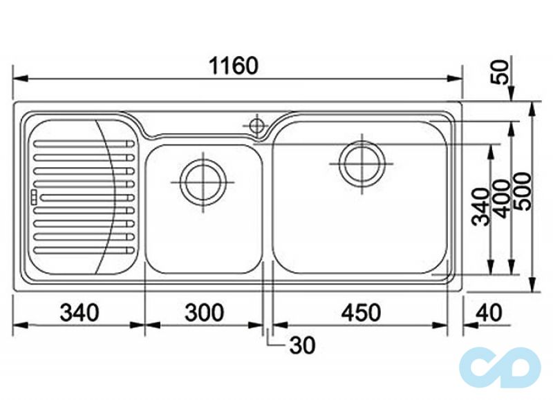 кухонна мийка franke galassia gax 504 розміри