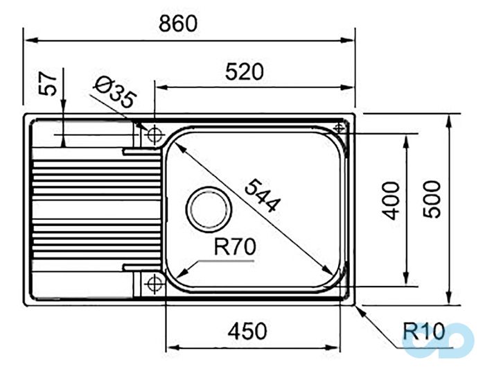 розмір кухонна мийка franke srx 705