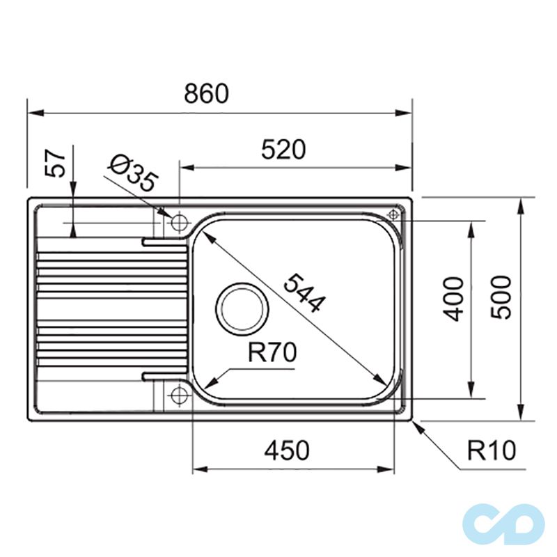 кухонна мийка franke srl 706 розміри