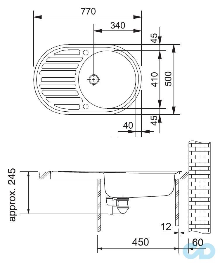 кухонна мийка franke pamira pml 790 розмір